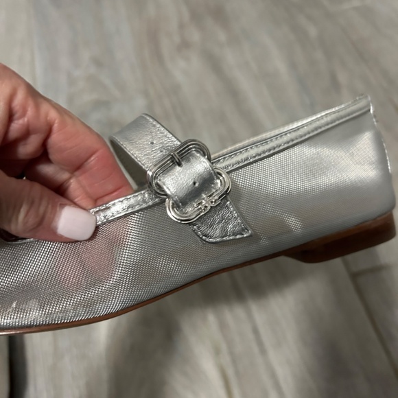 LIKE NEW! Women's Sam Edelman Silver/Mesh Ballet Flat Mary Jane- 8 1/2 - Picture 7 of 12